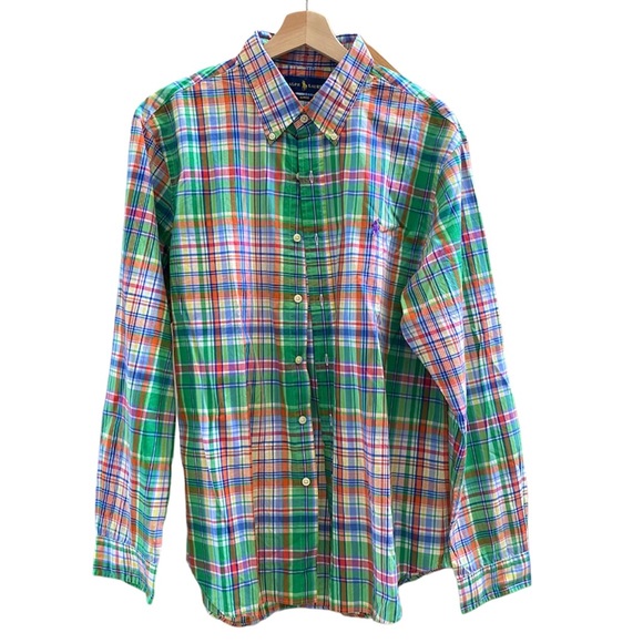 RALPH LAUREN Slim Fit 100% Cotton Plaid Men’s Shirt Size XL New With Tags NWT - Picture 6 of 11